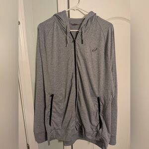 Asics Men's Gray Zip-Up Hoodie